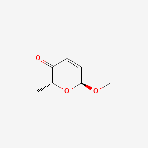 molecular formula C7H10O3 B1230393 Methyl 2,3,6-trideoxy-alpha-glycero-hex-2-enopyranosid-4-ulose CAS No. 33647-82-4