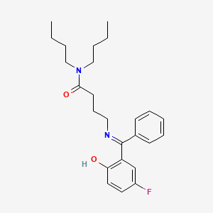 N,N-Dibutyl-4-(((5-fluoro-2-hydroxyphenyl)phenylmethylene)amino)butanamide