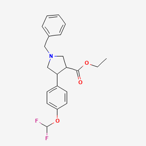 molecular formula C21H23F2NO3 B12303957 Ethyl 1-benzyl-4-(4-(difluoromethoxy)phenyl)pyrrolidine-3-carboxylate 