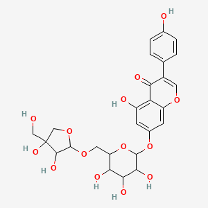 molecular formula C26H28O14 B12303979 7-[6-[[3,4-Dihydroxy-4-(hydroxymethyl)oxolan-2-yl]oxymethyl]-3,4,5-trihydroxyoxan-2-yl]oxy-5-hydroxy-3-(4-hydroxyphenyl)chromen-4-one 