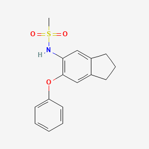 molecular formula C16H17NO3S B1230398 N-(6-Phenoxyindan-5-yl)methanesulfonamide CAS No. 75370-30-8