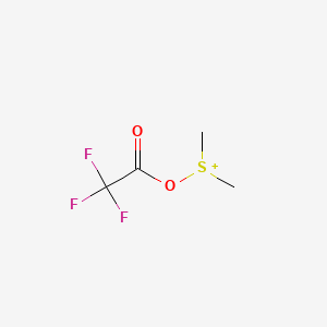 molecular formula C4H6F3O2S+ B1230399 Trifluoroacetyloxydimethylsulfonium CAS No. 57738-65-5