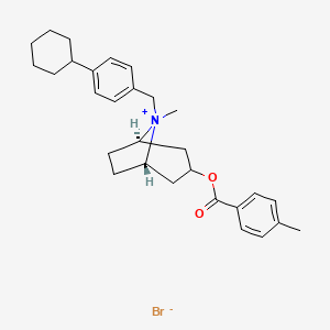 8-Azoniabicyclo[3.2.1]octane, 8-[(4-cyclohexylphenyl)methyl]-8-methyl-3-[(4-methylbenzoyl)oxy]-, bromide, endo-