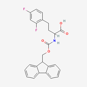 molecular formula C25H21F2NO4 B12304048 (R)-4-(2,4-Difluoro-phenyl)-2-(9H-fluoren-9-ylmethoxycarbonylamino)-butyric acid 