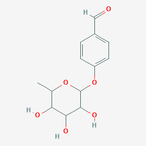 molecular formula C13H16O6 B12304084 4-(3,4,5-Trihydroxy-6-methyloxan-2-yl)oxybenzaldehyde 