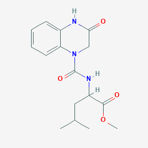 molecular formula C16H21N3O4 B12304092 Methyl (2S)-4-methyl-2-[(3-oxo-1,2,3,4-tetrahydroquinoxaline-1-carbonyl)amino]pentanoate 