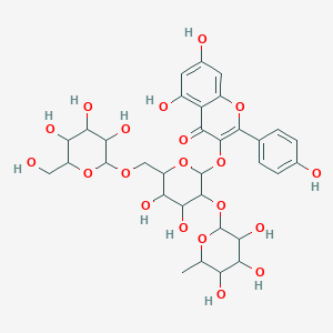 molecular formula C33H40O20 B12304102 3-[4,5-Dihydroxy-6-[[3,4,5-trihydroxy-6-(hydroxymethyl)oxan-2-yl]oxymethyl]-3-(3,4,5-trihydroxy-6-methyloxan-2-yl)oxyoxan-2-yl]oxy-5,7-dihydroxy-2-(4-hydroxyphenyl)chromen-4-one 