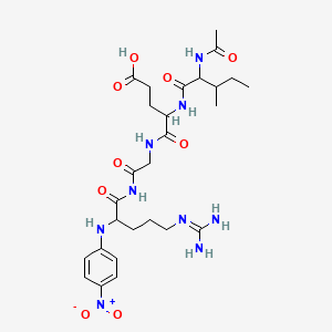 molecular formula C27H41N9O9 B12304117 L-Argininamide, N-acetyl-L-isoleucyl-L-alpha-glutamylglycyl-N-(4-nitro phenyl)- 