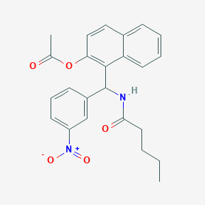molecular formula C24H24N2O5 B1230412 Acetic acid 1-[(3-nitro-phenyl)-pentanoylamino-methyl]-naphthalen-2-yl ester 