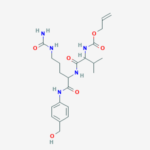 prop-2-enyl N-[1-[[5-(carbamoylamino)-1-[4-(hydroxymethyl)anilino]-1-oxopentan-2-yl]amino]-3-methyl-1-oxobutan-2-yl]carbamate