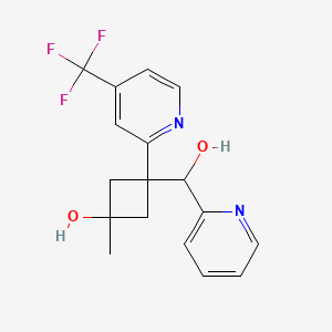 molecular formula C17H17F3N2O2 B12304170 (alphaS)-alpha-[cis-3-Hydroxy-3-methyl-1-[4-(trifluoromethyl)-2-pyridinyl]cyclobutyl]-2-pyridinemethanol 