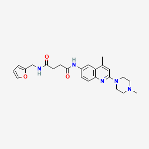 molecular formula C24H29N5O3 B1230427 N-(2-furanylmethyl)-N'-[4-methyl-2-(4-methyl-1-piperazinyl)-6-quinolinyl]butanediamide 