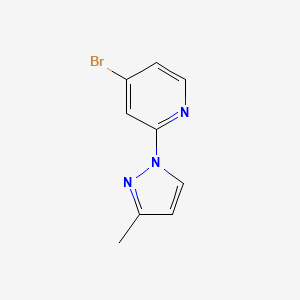 molecular formula C9H8BrN3 B12304287 4-Bromo-2-(3-methyl-1H-pyrazol-1-YL)pyridine 