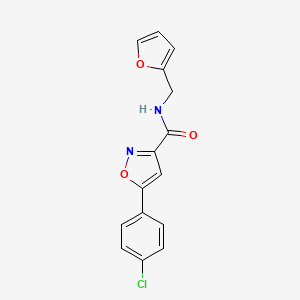 molecular formula C15H11ClN2O3 B1230429 5-(4-chlorophenyl)-N-(2-furanylmethyl)-3-isoxazolecarboxamide 