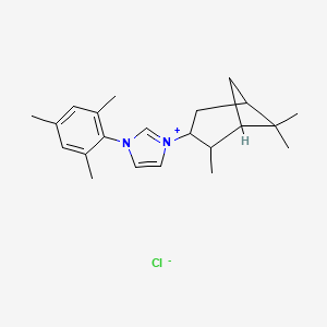 molecular formula C22H31ClN2 B12304300 1-(2,4,6-Trimethylphenyl)-3-[(1R,2R,3R,5S)-(-)-isopinocampheyl]imidazolium chloride 