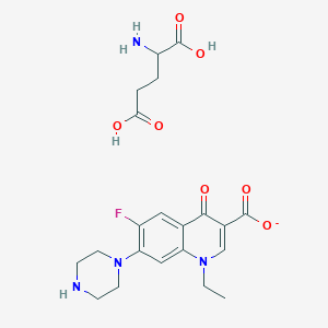 2-Aminopentanedioic acid;1-ethyl-6-fluoro-4-oxo-7-piperazin-1-ylquinoline-3-carboxylate