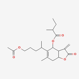 [5-(5-Acetyloxypentan-2-yl)-6-methyl-3-methylidene-2-oxo-3a,4,7,7a-tetrahydro-1-benzofuran-4-yl] 2-methylbutanoate