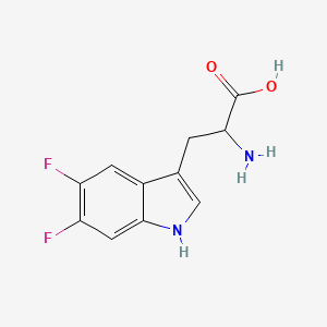 molecular formula C11H10F2N2O2 B12304365 2-amino-3-(5,6-difluoro-1H-indol-3-yl)propanoic acid 