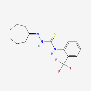 molecular formula C15H18F3N3S B1230438 1-(Cycloheptylideneamino)-3-[2-(trifluoromethyl)phenyl]thiourea 