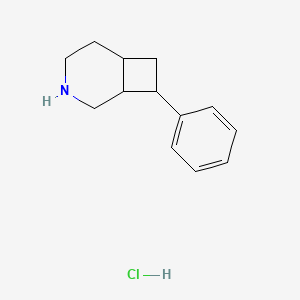 molecular formula C13H18ClN B12304381 rac-(1R,6S,8R)-8-phenyl-3-azabicyclo[4.2.0]octane hydrochloride 