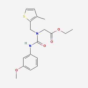 molecular formula C18H22N2O4S B1230441 2-[[(3-Methoxyanilino)-oxomethyl]-[(3-methyl-2-thiophenyl)methyl]amino]acetic acid ethyl ester 
