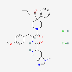 2-amino-N-[1-(4-butanoyl-4-phenylpiperidin-1-yl)-3-(4-methoxyphenyl)-1-oxopropan-2-yl]-3-(3-methylimidazol-4-yl)propanamide;dihydrochloride