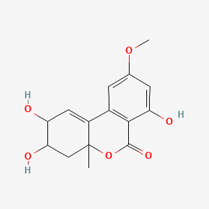 molecular formula C15H16O6 B12304424 6H-Dibenzo[b,d]pyran-6-one, 2,3,4,4a-tetrahydro-2,3,7-trihydroxy-9-methoxy-4a-methyl-, (2R,3R,4aR)-rel- 