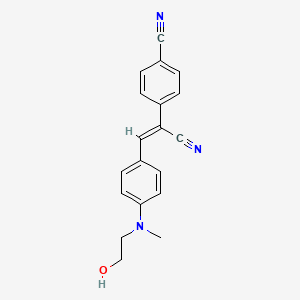 molecular formula C19H17N3O B12304445 4-[(~{Z})-1-cyano-2-[4-[2-hydroxyethyl(methyl)amino]phenyl]ethenyl]benzenecarbonitrile 