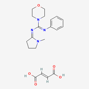 molecular formula C20H26N4O5 B12304458 (E)-but-2-enedioic acid;(NZ)-N-(1-methylpyrrolidin-2-ylidene)-N'-phenylmorpholine-4-carboximidamide 