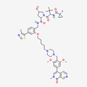 (2S,4R)-N-(2-((5-(4-(2,6-Dimethoxy-4-(2-methyl-1-oxo-1,2-dihydro-2,7-naphthyridin-4-yl)benzyl)piperazin-1-yl)pentyl)oxy)-4-(4-methylthiazol-5-yl)benzyl)-1-((S)-2-(1-fluorocyclopropane-1-carboxamido)-3,3-dimethylbutanoyl)-4-hydroxypyrrolidine-2-carboxamide