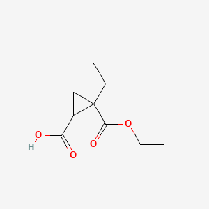 molecular formula C10H16O4 B12304462 2-Ethoxycarbonyl-2-propan-2-ylcyclopropane-1-carboxylic acid 