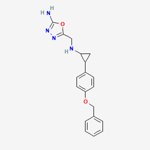 5-[[[2-(4-Phenylmethoxyphenyl)cyclopropyl]amino]methyl]-1,3,4-oxadiazol-2-amine