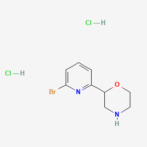 molecular formula C9H13BrCl2N2O B12304496 2-(6-Bromo-2-pyridinyl)morpholine 