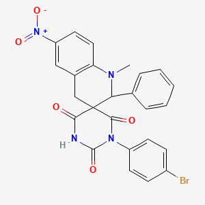 1-(4-Bromophenyl)-1'-methyl-6'-nitro-2'-phenylspiro[1,3-diazinane-5,3'-2,4-dihydroquinoline]-2,4,6-trione