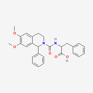 molecular formula C27H28N2O5 B12304510 (2S)-2-[(6,7-Dimethoxy-1-phenyl-1,2,3,4-tetrahydroisoquinoline-2-carbonyl)amino]-3-phenylpropanoic acid 