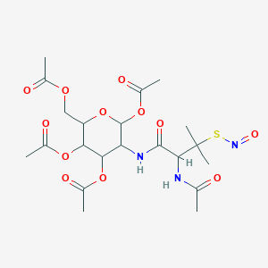 molecular formula C21H31N3O12S B1230452 [5-[(2-Acetamido-3-methyl-3-nitrososulfanylbutanoyl)amino]-3,4,6-triacetyloxyoxan-2-yl]methyl acetate 