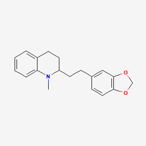 molecular formula C19H21NO2 B1230453 2-[2-(1,3-benzodioxol-5-yl)ethyl]-1-methyl-3,4-dihydro-2H-quinoline 