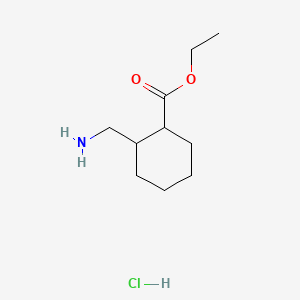 molecular formula C10H20ClNO2 B12304575 rac-ethyl (1R,2S)-2-(aminomethyl)cyclohexane-1-carboxylate hydrochloride, cis 