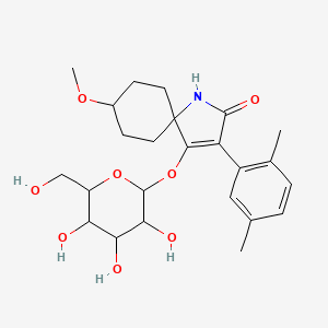 molecular formula C24H33NO8 B12304577 cis-3-(2,5-Dimethylphenyl)-8-methoxy-2-oxo-1-azaspiro [4.5]dec-3-en-4-yl beta-D-glucopyranoside 