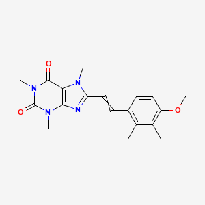 molecular formula C19H22N4O3 B1230458 8-[2-(4-Methoxy-2,3-dimethylphenyl)ethenyl]-1,3,7-trimethylpurine-2,6-dione 