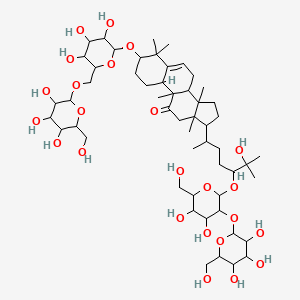 17-[5-[4,5-Dihydroxy-6-(hydroxymethyl)-3-[3,4,5-trihydroxy-6-(hydroxymethyl)oxan-2-yl]oxyoxan-2-yl]oxy-6-hydroxy-6-methylheptan-2-yl]-4,4,9,13,14-pentamethyl-3-[3,4,5-trihydroxy-6-[[3,4,5-trihydroxy-6-(hydroxymethyl)oxan-2-yl]oxymethyl]oxan-2-yl]oxy-1,2,3,7,8,10,12,15,16,17-decahydrocyclopenta[a]phenanthren-11-one