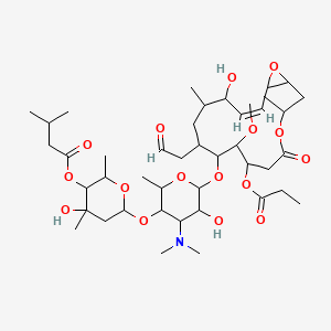 [6-[4-(dimethylamino)-5-hydroxy-6-[[(14Z)-13-hydroxy-8-methoxy-3,12-dimethyl-5-oxo-10-(2-oxoethyl)-7-propanoyloxy-4,17-dioxabicyclo[14.1.0]heptadec-14-en-9-yl]oxy]-2-methyloxan-3-yl]oxy-4-hydroxy-2,4-dimethyloxan-3-yl] 3-methylbutanoate