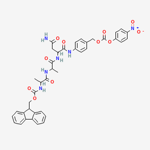 [4-[[4-amino-2-[2-[2-(9H-fluoren-9-ylmethoxycarbonylamino)propanoylamino]propanoylamino]-4-oxobutanoyl]amino]phenyl]methyl (4-nitrophenyl) carbonate