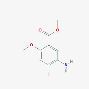 molecular formula C9H10INO3 B12304682 5-Amino-4-iodo-2-methoxy-benzoic acid methyl ester 