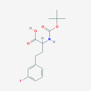 molecular formula C15H20FNO4 B12304686 2-((Tert-butoxycarbonyl)amino)-4-(3-fluorophenyl)butanoic acid 