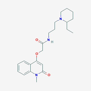 molecular formula C22H31N3O3 B1230473 N-[3-(2-乙基-1-哌啶基)丙基]-2-[(1-甲基-2-氧代-4-喹啉基)氧基]乙酰胺 