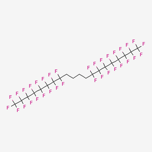 molecular formula C8F17C4H8C8F17<br>C20H8F34 B12304733 1,1,1,2,2,3,3,4,4,5,5,6,6,7,7,8,8,13,13,14,14,15,15,16,16,17,17,18,18,19,19,20,20,20-Tetratriacontafluoroicosane CAS No. 133299-41-9