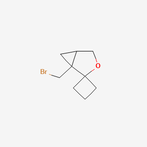 molecular formula C9H13BrO B12304741 1-(Bromomethyl)-3-oxaspiro[bicyclo[3.1.0]hexane-2,1'-cyclobutane], cis 