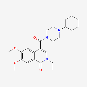 4-[(4-Cyclohexyl-1-piperazinyl)-oxomethyl]-2-ethyl-6,7-dimethoxy-1-isoquinolinone