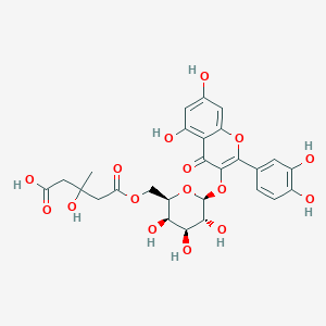 4H-1-Benzopyran-4-one, 3-[[6-O-(4-carboxy-3-hydroxy-3-methyl-1-oxobutyl)-beta-D-galactopyranosyl]oxy]-2-(3,4-dihydroxyphenyl)-5,7-dihydroxy-